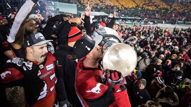 ‘Making up for lost time’: Stampeders celebrate Grey Cup 3 years in the making