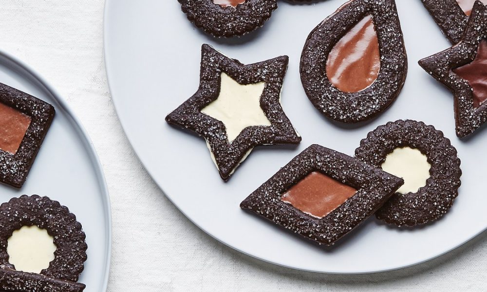 Chocolate-Tahini Linzer Cookies