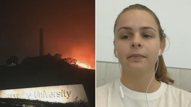 ‘What’s our new normal?’: Ontario student escapes California wildfire after mass shooting kills classmate