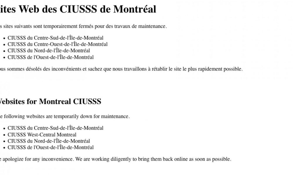 Plusieurs CIUSSS de l’île de Montréal victimes d’une attaque informatique