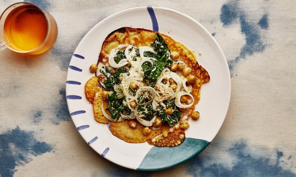 Chickpea Pancakes with Kale and Fennel Recipe