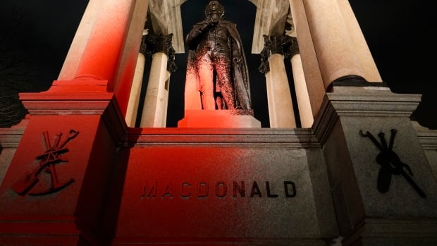 Montreal’s Sir John A. Macdonald statue defaced again