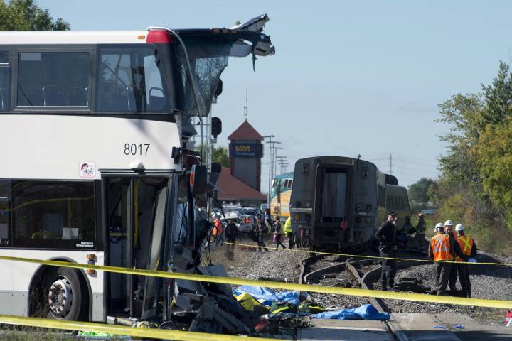 In 2013, 6 were killed when an Ottawa double-decker bus hit a train. Distraction was one cause