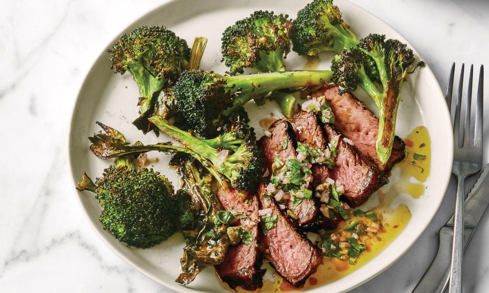 Pan-Roasted Steak with Crispy Broccoli Recipe